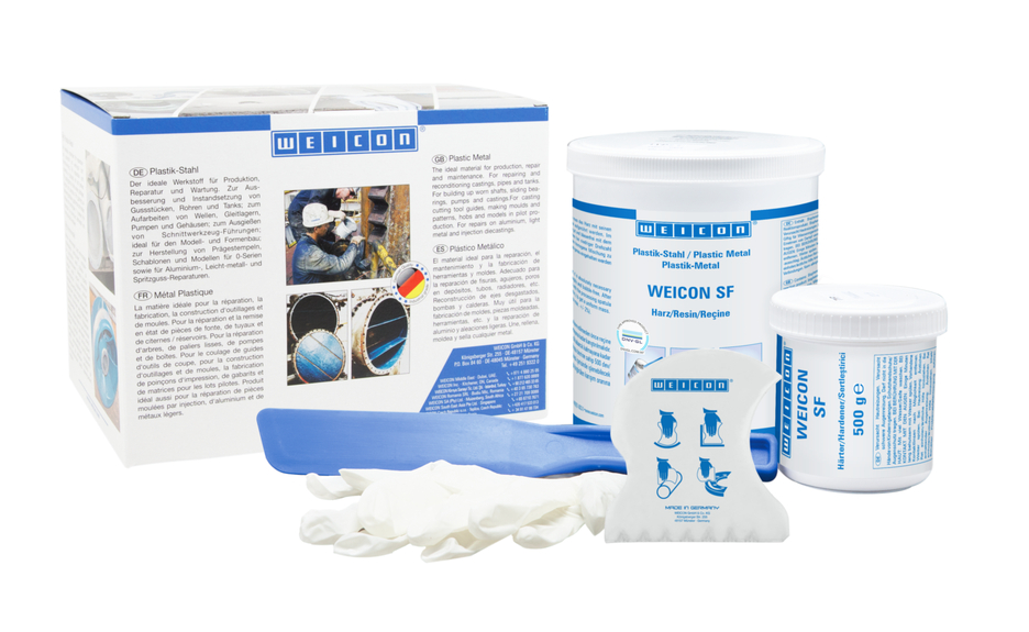 WEICON SF | Systém epoxidové pryskyřice plněný ocelí pro opravy a lití s certifikací DNV WEICON SF | Systém epoxidové pryskyřice plněný ocelí pro opravy a lití s certifikací DNV