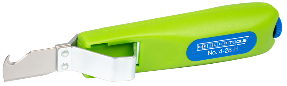 Kabelový nůž No. 4-28H Green Line | s hákovou čepelí a ochranným krytem, pracovní rozsah Ø 4 - 28 mm