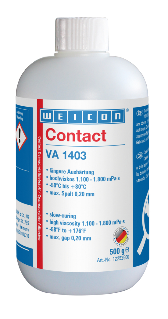 WEICON Contact VA 1403 kyanoakrylátové lepidlo | Vteřinové lepidlo odolné proti vlhkosti s vysokou viskozitou