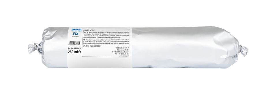 WEICON Green Tube Flex 310 M F1X | Lepidlo a těsnění na bázi MS polymerů s velmi vysokou počáteční přilnavostí, odolný vůči teplotám do 180 °C.