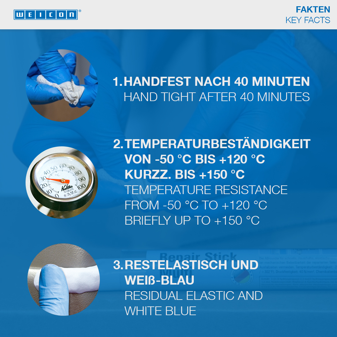 Opravárenská tyčinka Plast | opravná hmota se schválením pro pitnou vodu