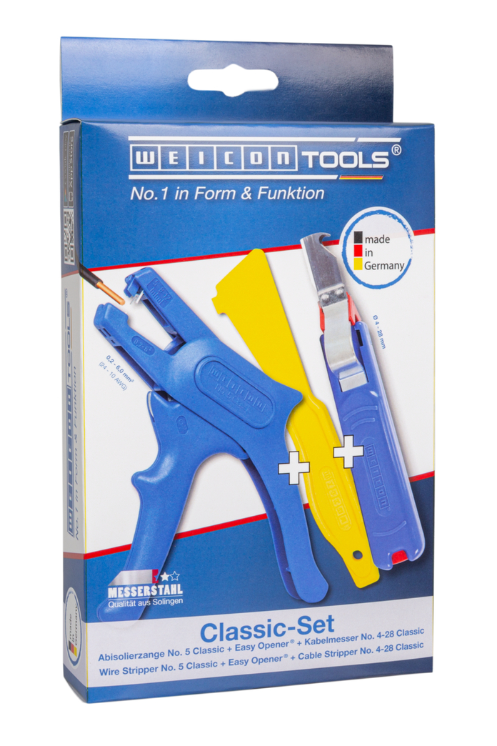 Classic-Set Tools | WEICON Classic-Set Tools Kabelové kleště No. 5., Easy opener, Weicon kabelový nůž. C 4-28