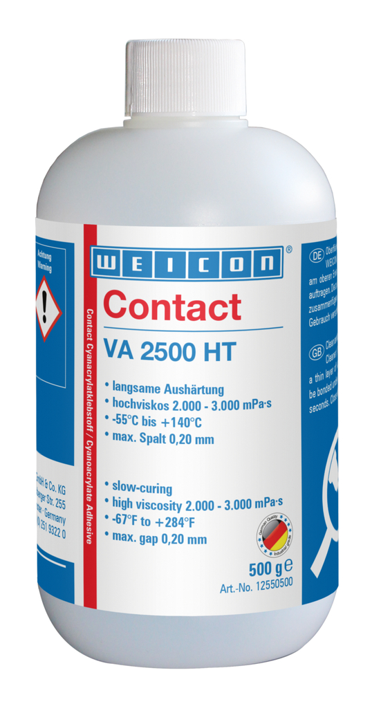WEICON VA 2500 HT | vysoce viskózní vteřinové lepidlo, odolné vysokým teplotám do 140°C