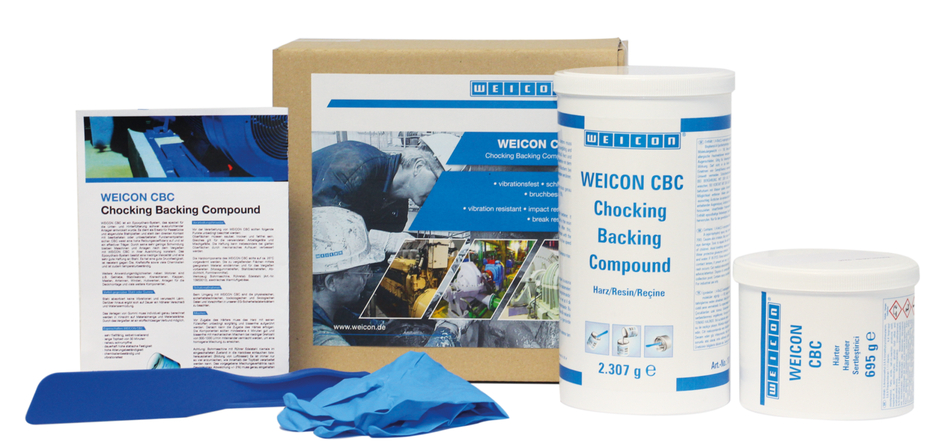 WEICON CBC | systém epoxidové pryskyřice plněný hliníkem pro odlévání a kompenzaci mezer, certifikován ABS