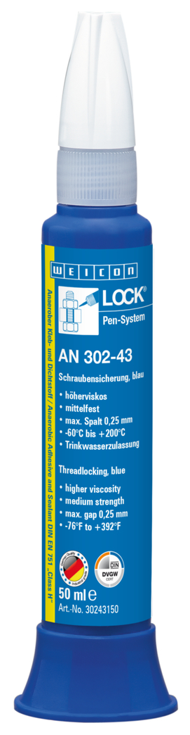 WEICONLOCK® AN 302-43 Zajištění šroubů | střední pevnost, vyšší viskozita, se schválením pro pitnou vodu WEICONLOCK® AN 302-43 Zajištění šroubů | střední pevnost, vyšší viskozita, se schválením pro pitnou vodu
