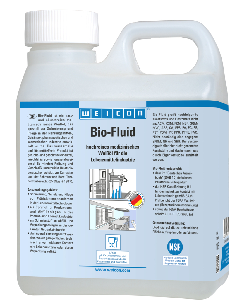 Bio-Fluid | creep a ošetřovací olej pro potravinářský sektor NSF H1