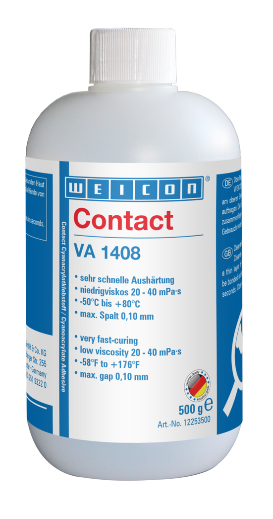 WEICON Contact VA 1408 kyanoakrylátové lepidlo | Vteřinové lepidlo odolné proti vlhkosti s nízkou viskozitou