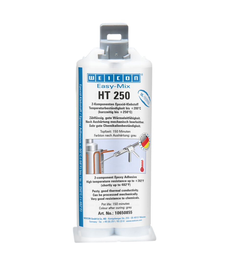 WEICON Epoxidové lepidlo Easy-Mix HT 250 | Epoxidové lepidlo odolné vůči vysokým teplotám až do 250 °C