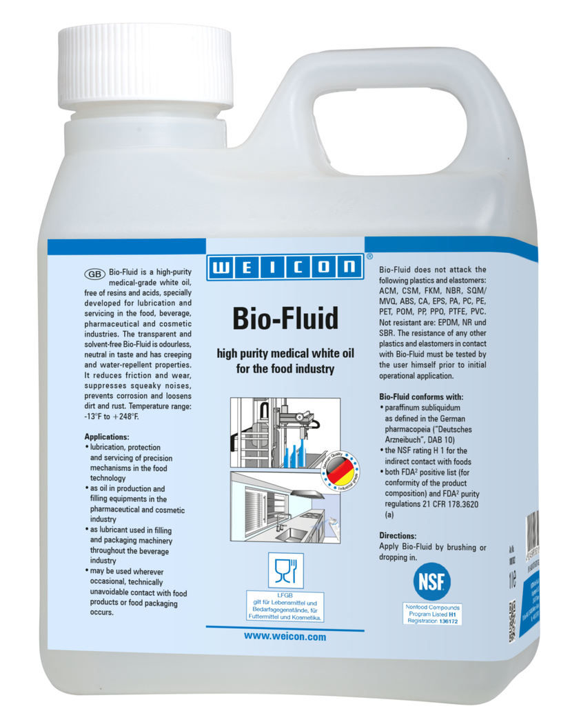 Bio-Fluid | creep a ošetřovací olej pro potravinářský sektor NSF H1